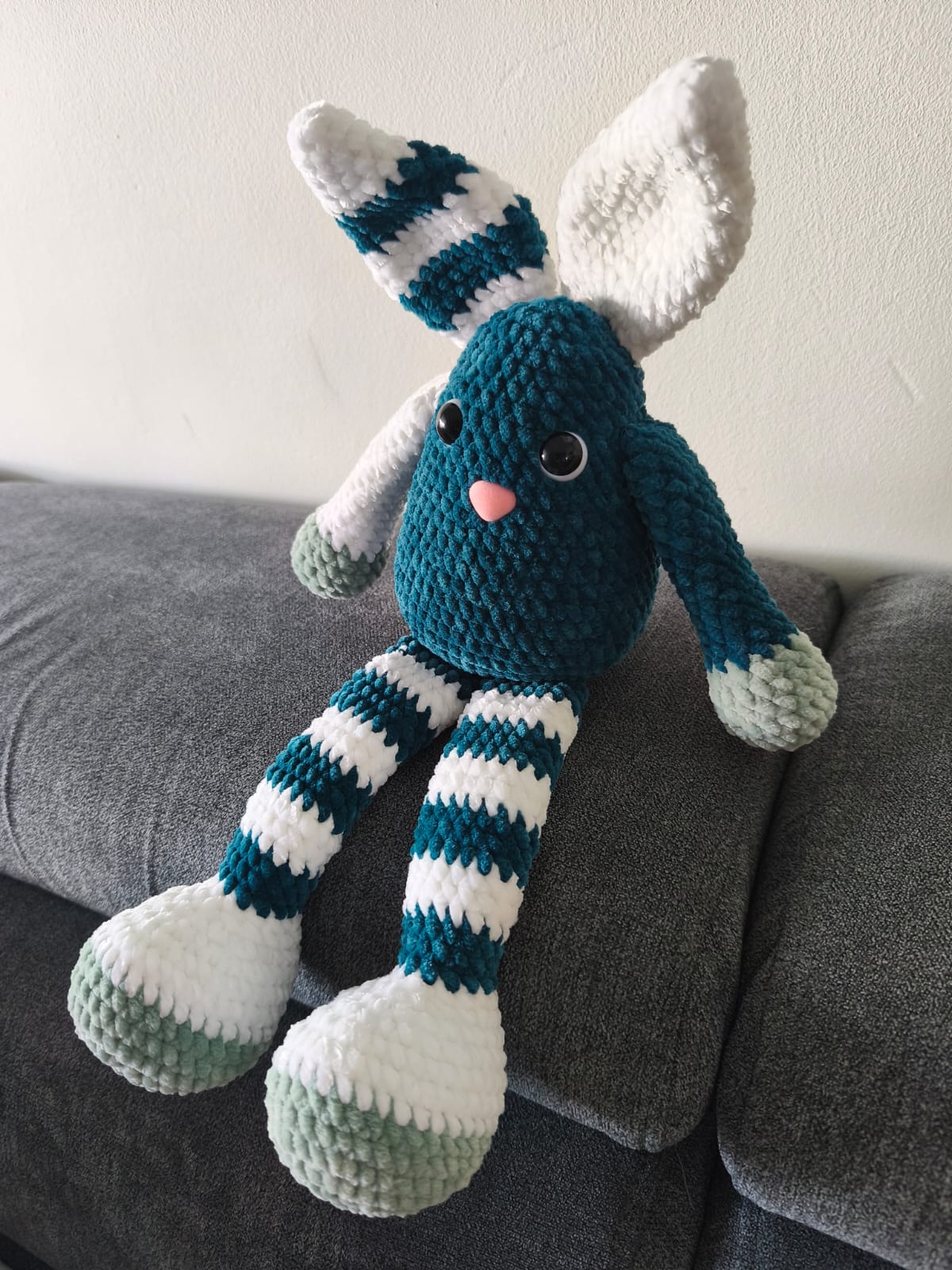Splash le lapin canard - peluche artisanale faite main - photo 2