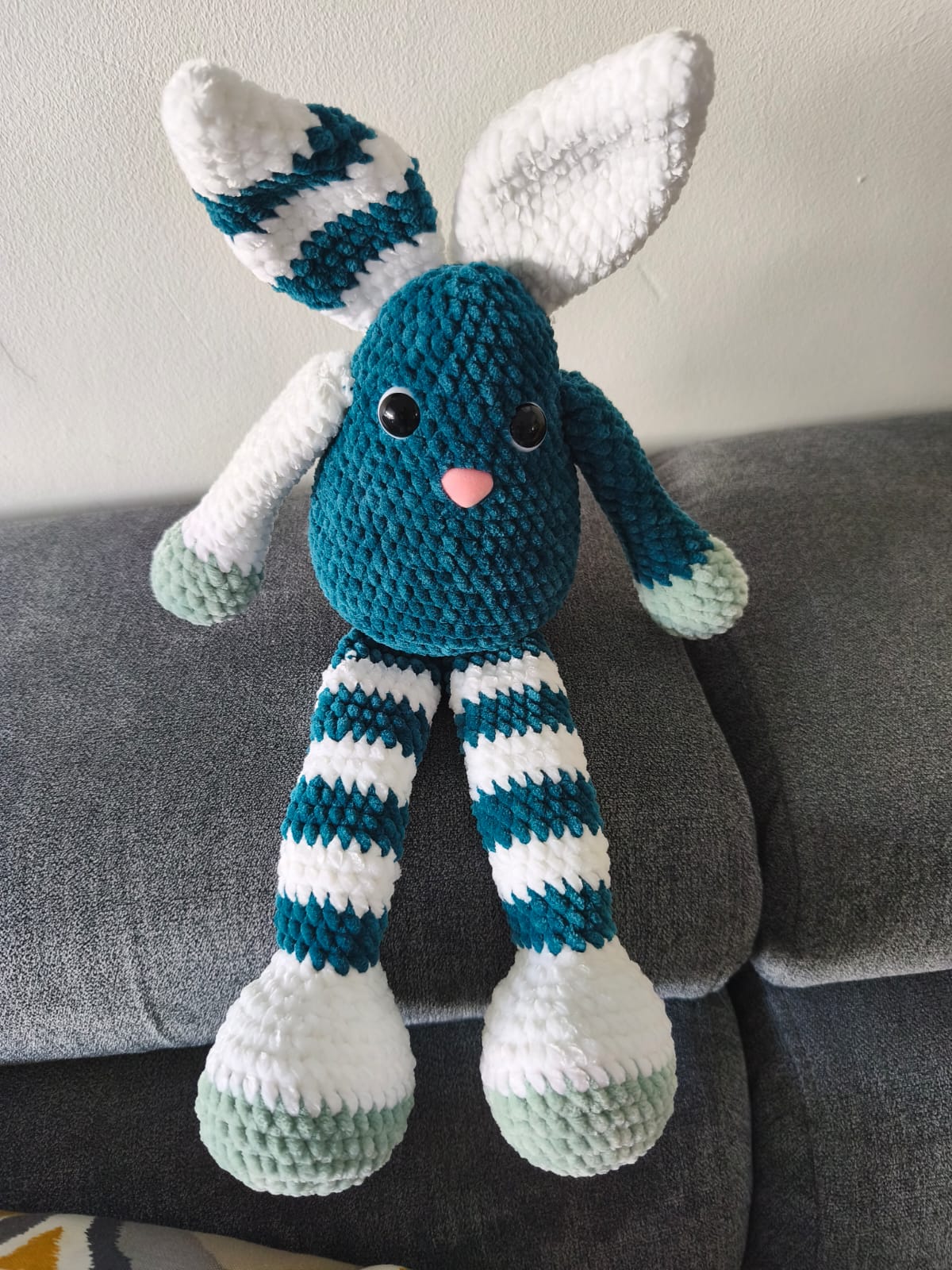 Splash le lapin canard - peluche artisanale faite main - photo 3