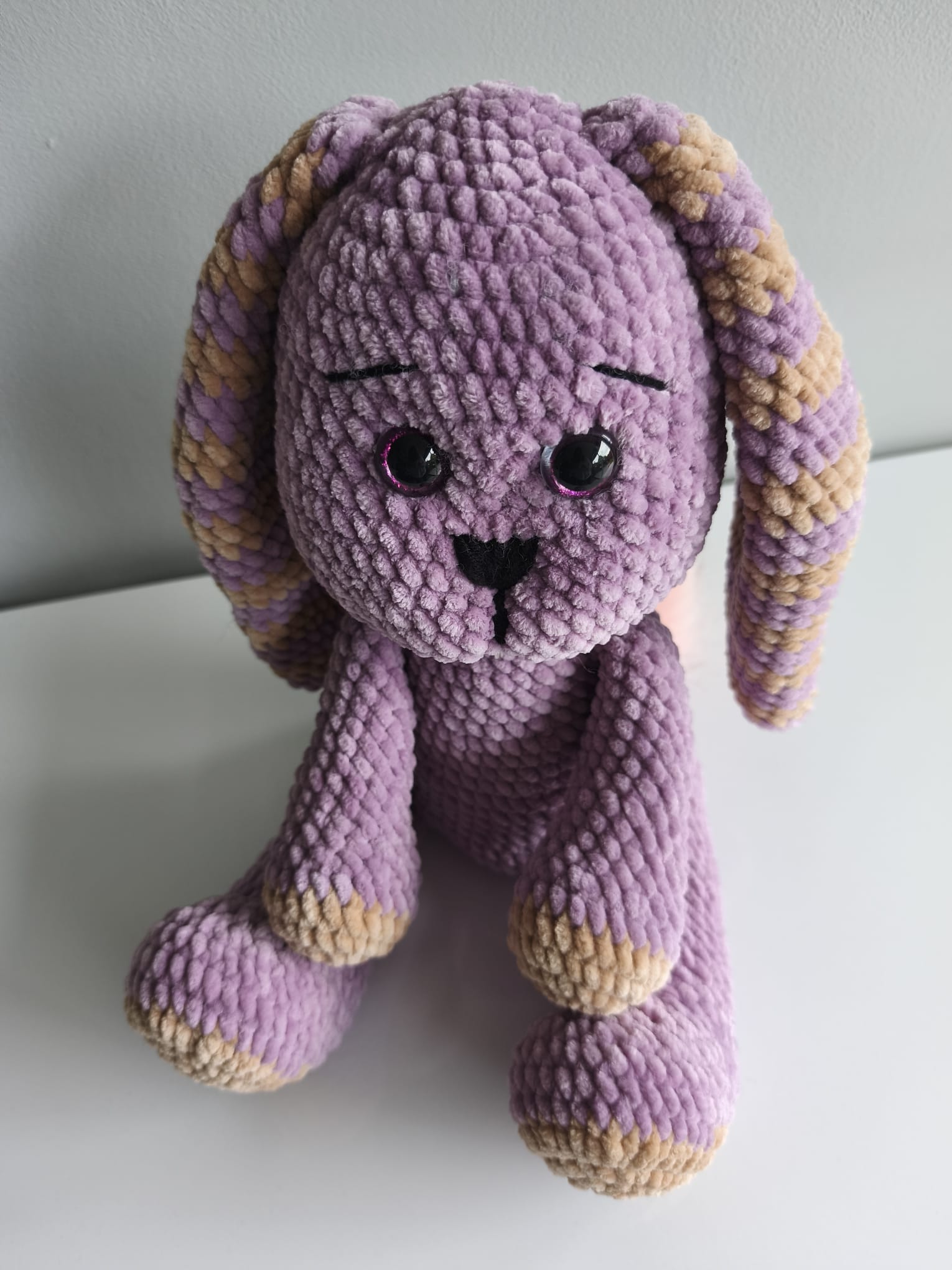 Lavande le lapin mauve - peluche artisanale faite main