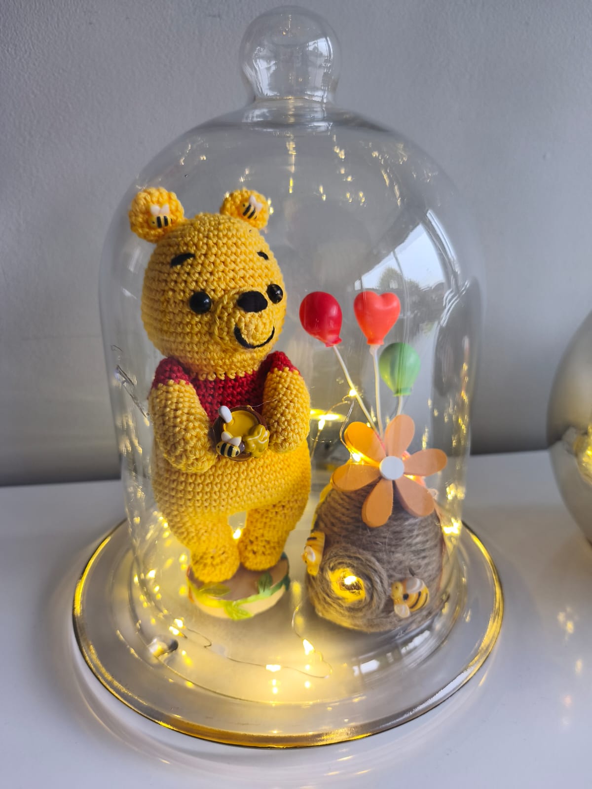 Miel l'ourson jaune - peluche artisanale faite main