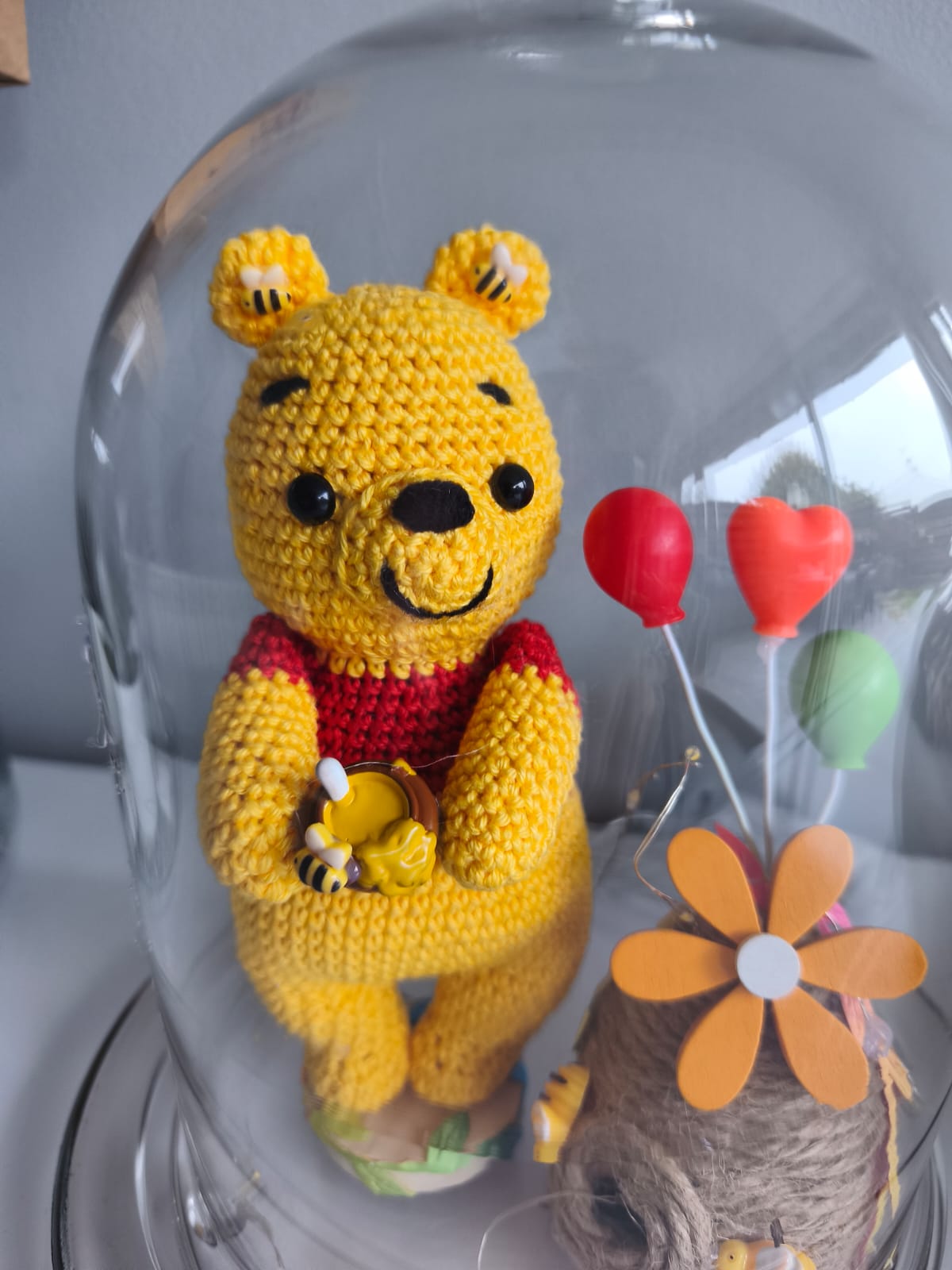Miel l'ourson jaune - peluche artisanale faite main - photo 3